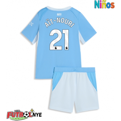 Camiseta Manchester City Rayan Ait-Nouri #21 Primera Equipación para niños 2026-27 manga corta (+ pantalones cortos)
